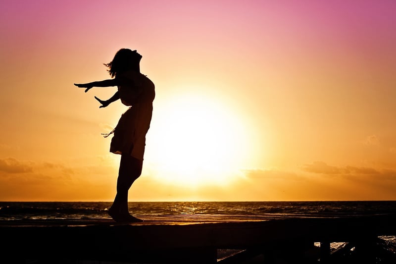 Woman feeling happy